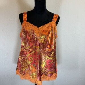 NY Collection orange Paisley print Y2K baby doll 1XL